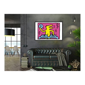 Art Prints on Poster or Framed Canvas Keith Haring Dj - CoolArt Contemporary image 4