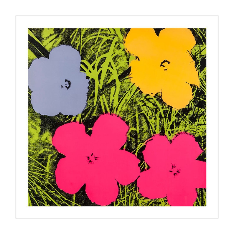 Andy Warhol Wall Art Flowers Artwork Fine Art Printed Canvas Wall Art