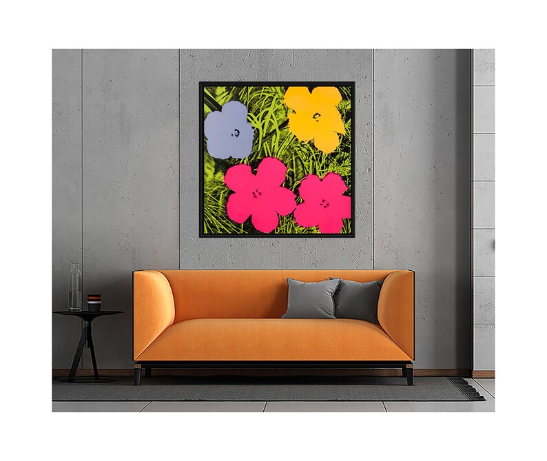 Andy Warhol Wall Art Flowers Artwork Fine Art Printed Canvas Wall Art