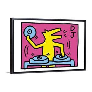Art Prints on Poster or Framed Canvas Keith Haring Dj - CoolArt Contemporary image 1