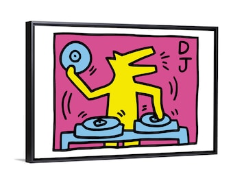 Kunstdrucke auf Poster oder gerahmte Leinwand Keith Haring Dj - CoolArt Contemporary