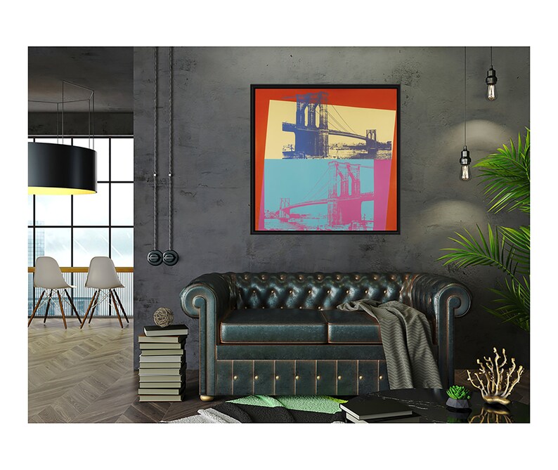 Andy Warhol Wall Art Brooklyn Bridge Artwork Fine Art Printed Canvas