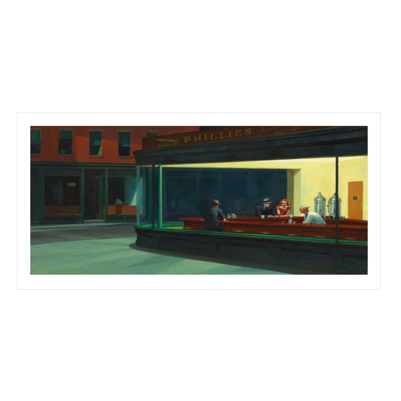 Nighthawks Wall Art Edward Hopper Artwork Fine Art Printing Canvas Wall