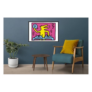 Art Prints on Poster or Framed Canvas Keith Haring Dj - CoolArt Contemporary image 3