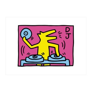 Art Prints on Poster or Framed Canvas Keith Haring Dj - CoolArt Contemporary image 8