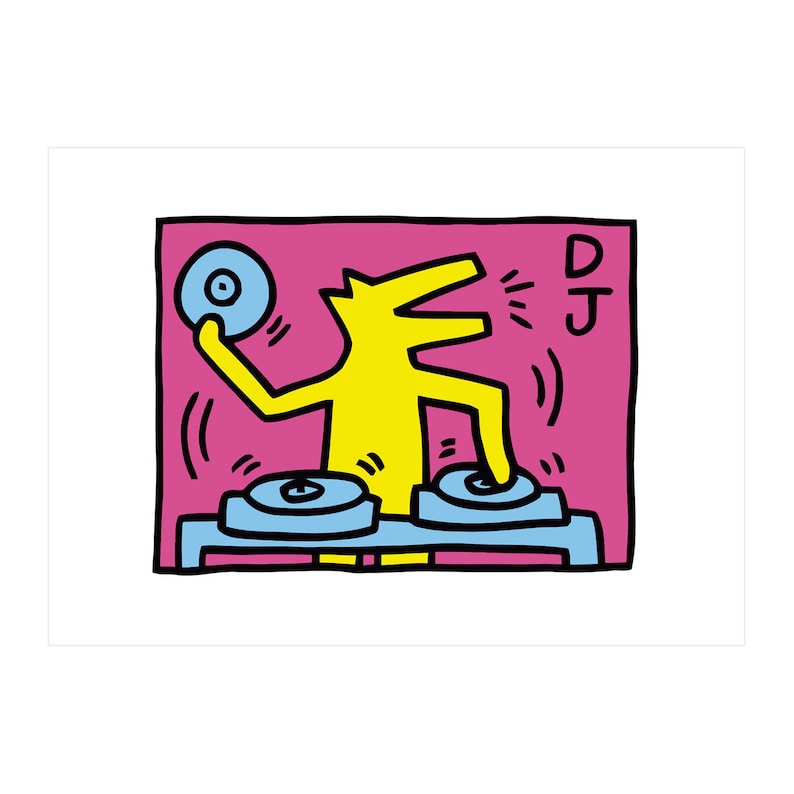 Art Prints on Poster or Framed Canvas Keith Haring Dj - CoolArt Contemporary image 8
