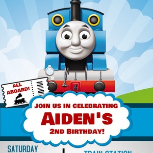 High-Resolution Thomas Party Invitation For Printing