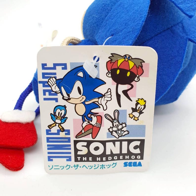 Sonic Stringy U615 Sonic the Hedgehog SEGA 1991 Plush 6.5