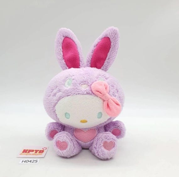 Hello Kitty H425 Purple Colorful Bunny Sanrio 2010 Nakajima Plush