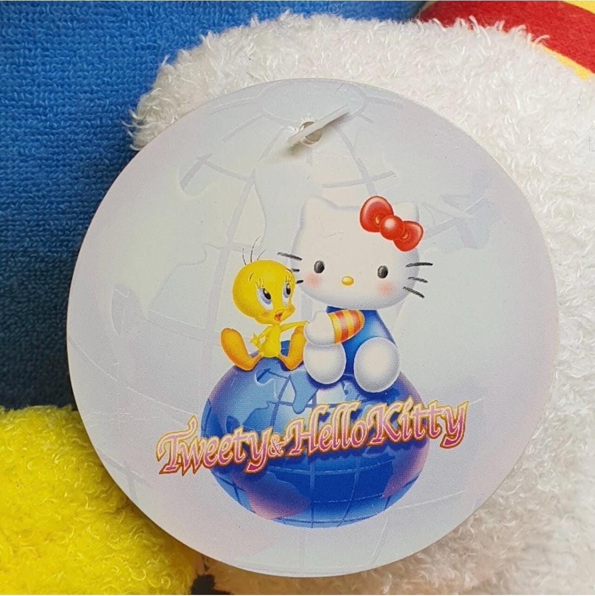 ★2004年製 ★激レア トゥイーティー キティ コラボ ぬいぐるみ 限定品 レトロ‼️希少レア‼️ハローキティ ×Tweety コラボ ネツケ