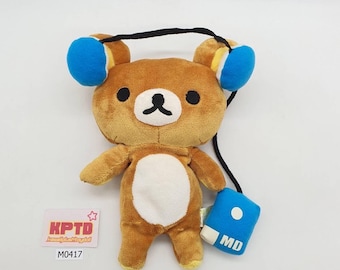 Rilakkuma M417 con auriculares azules MD San-X Peluche de 20 cm Japón