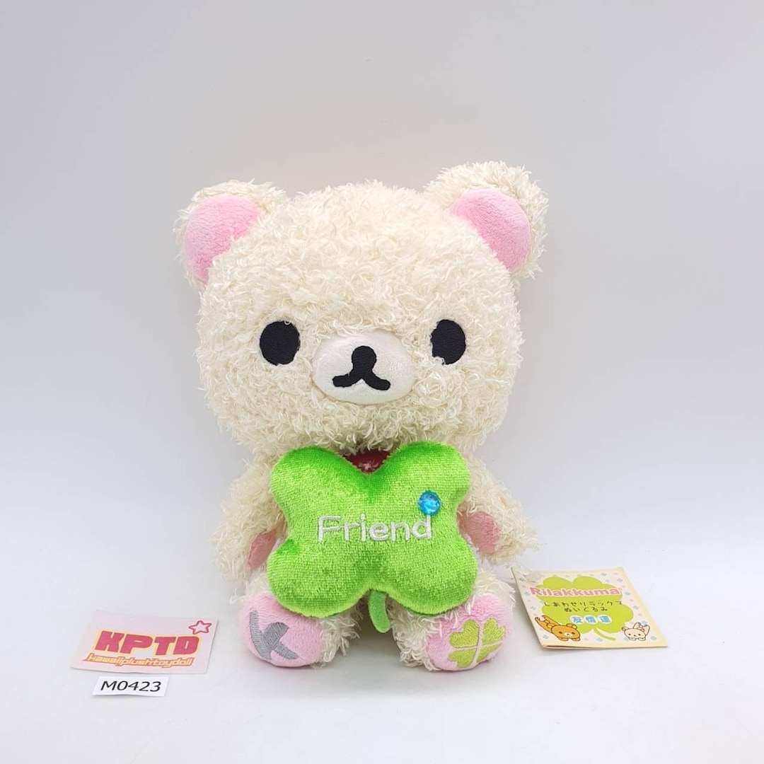 Korilakkuma With Clover M423 Rilakkuma SAN-X 2007 Fuzzy Plush 7