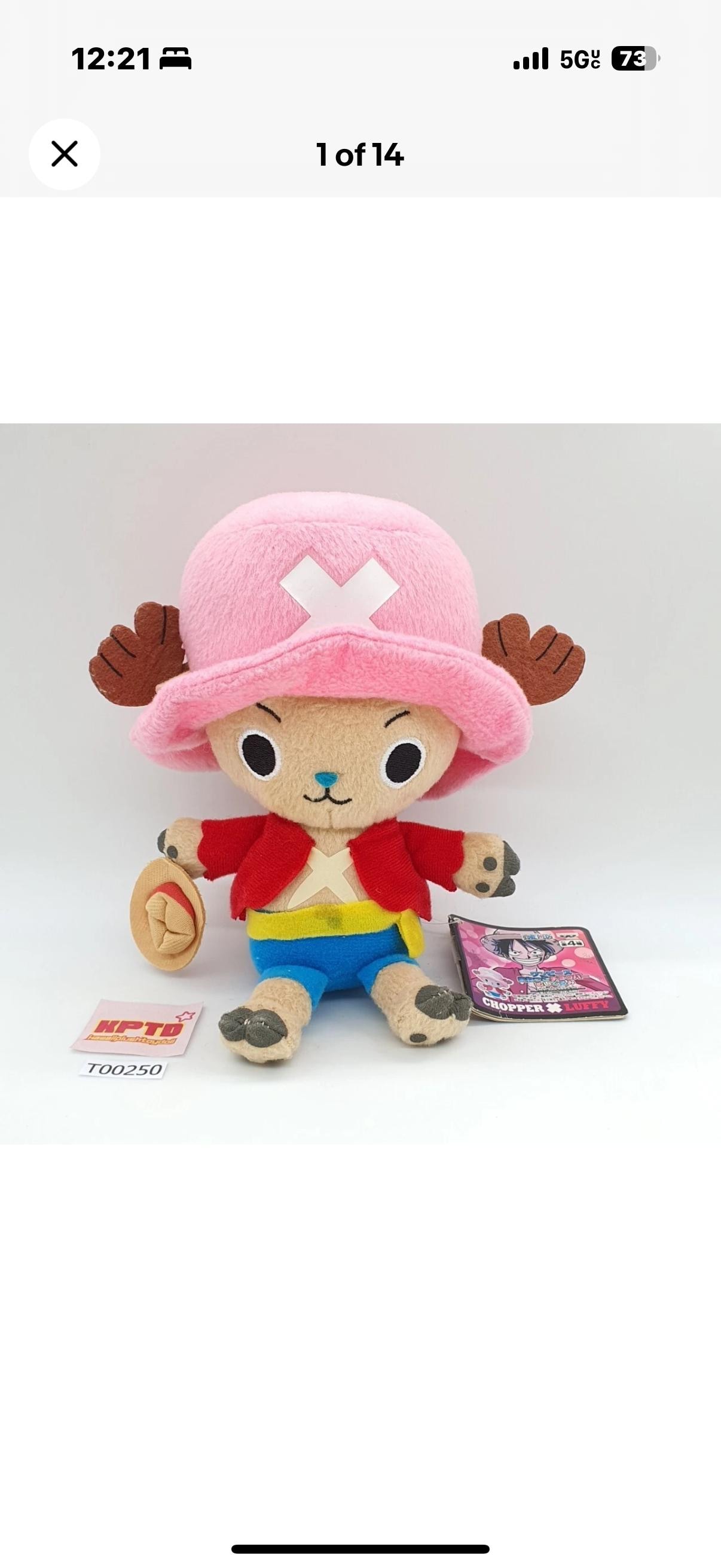 Tony Tony Chopper T250 Luffy One Piece Banpresto 2012 Plush 6.5