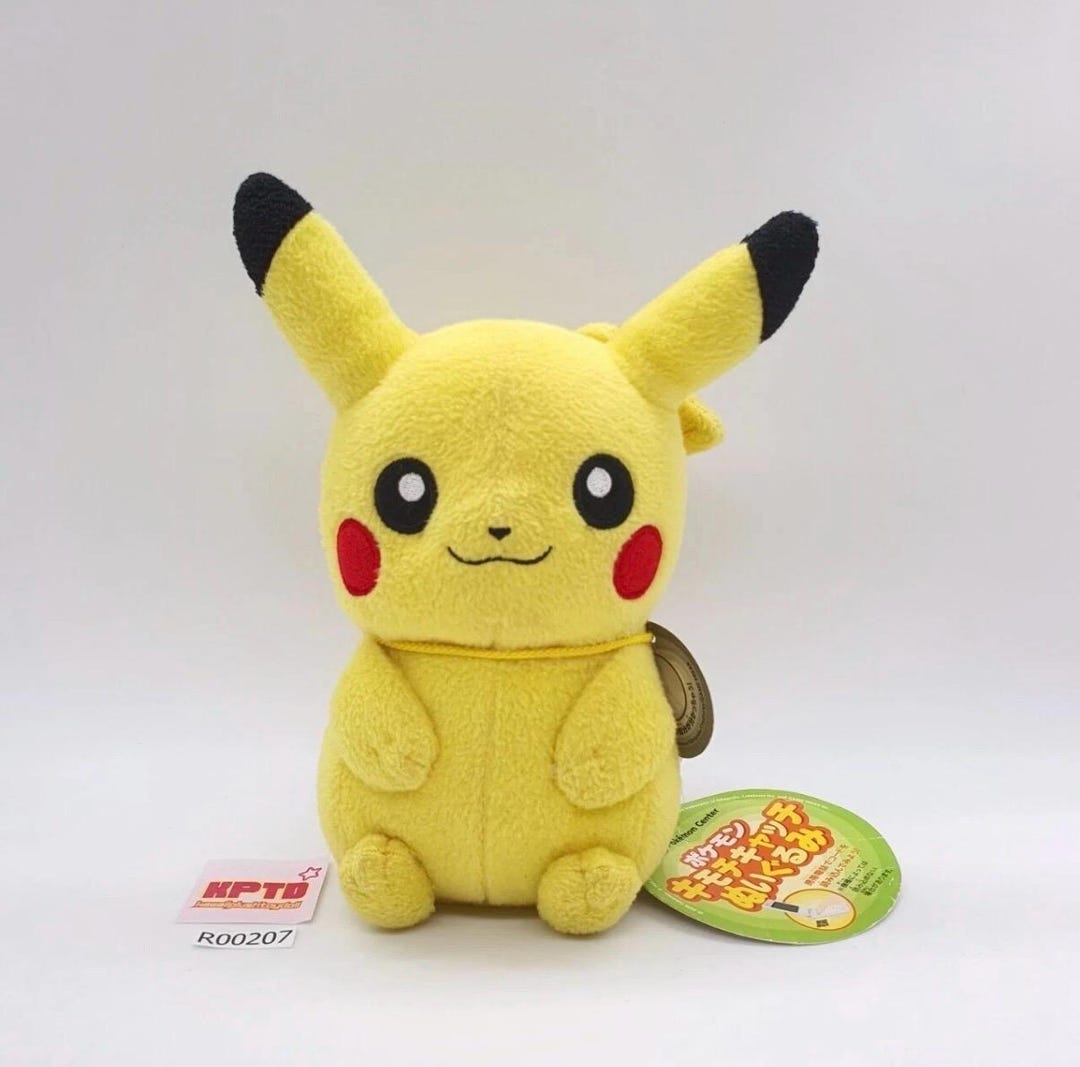 Pikachu R207 Beanie Kimochi Catch Pokemon Center 2006 Plush 6