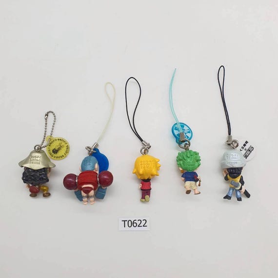 Usopp, Franky, Sanji, Zoro, Law T622 ONE PIECE Bandai Keychain Set