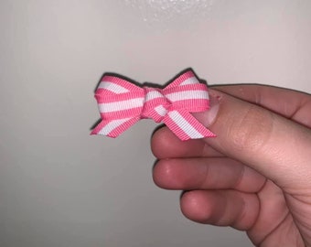 Small Pink and White Bow