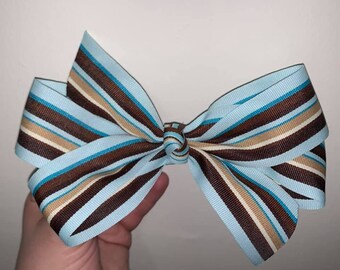Large Blue and Brown Bow
