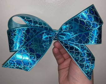 Large Blue Mermaid Bow