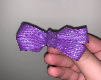 Small Purple Bow with Glitter