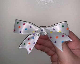 Small White Polka Dot Bow