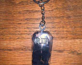 Black R.I.P. Toombstone Keychain