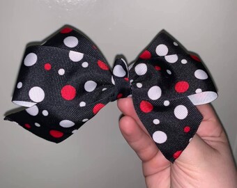 Large Black Polka Dot Bow