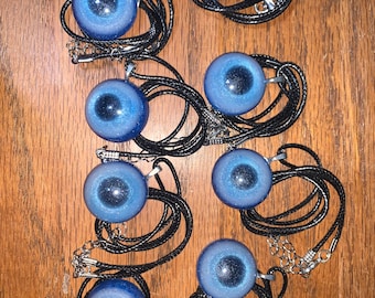 Epoxy Resin Evil Eye Necklaces