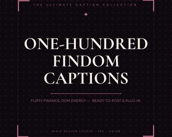 100 Flirty Findom Bildunterschriften: Dom Göttin Anleitung (Instant Download)