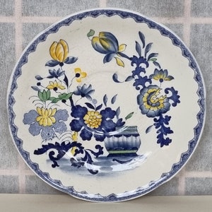 Floral Ceramic Plate | Garden Saucer | Vintage Pottery with Urn Design | Hand Painted Display Piece | Cottage Style Mason&#39;s Ironstone