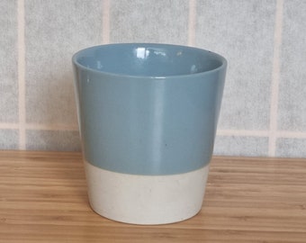 Vaso per piante in ceramica azzurro cielo / Fioriera da interno moderna bicolore / Contenitore minimalista per piante grasse / Base bianca / 4" H x 4" W