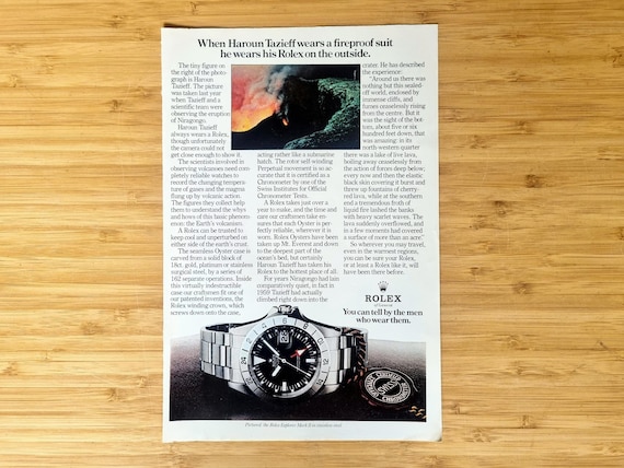 1970s Rolex, Rolex Explorer Mark II Original Print Ad, Volcano
