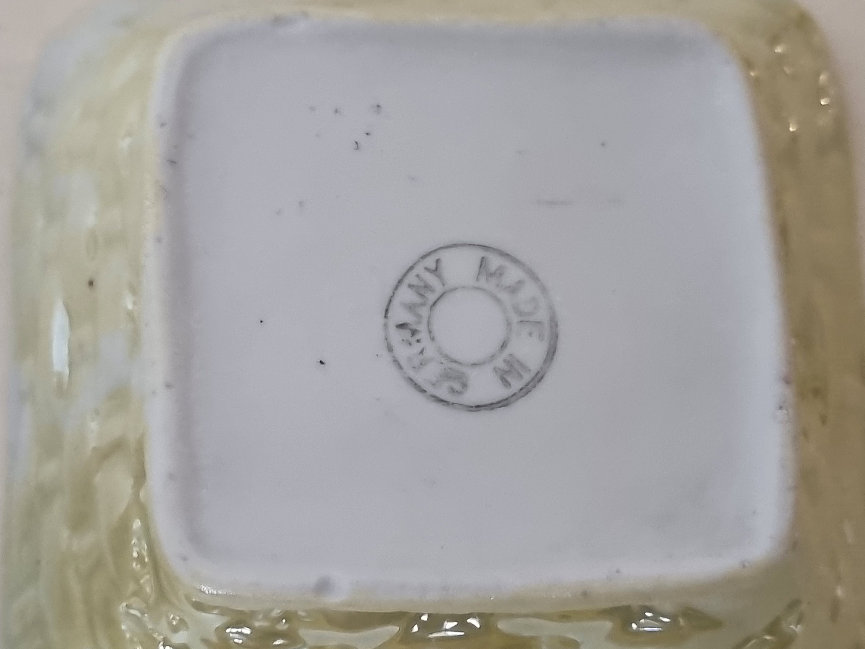 ヴィンテージドイツ製磁器小物入れ、手描き花柄蓋付き皿、パステル