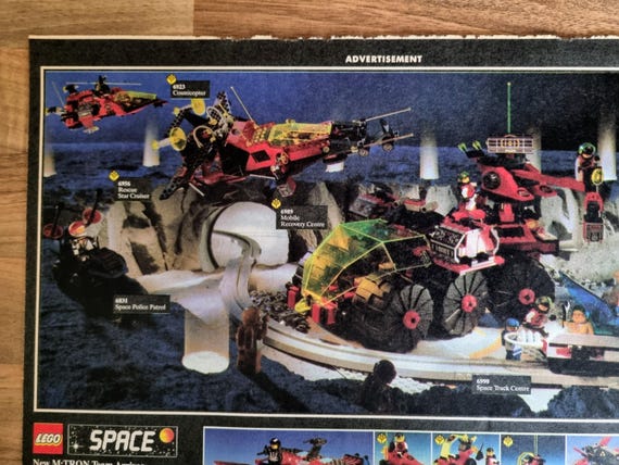 Vintage Retro Advert, LEGO Space M:tron Cosmicopter Star Cruiser