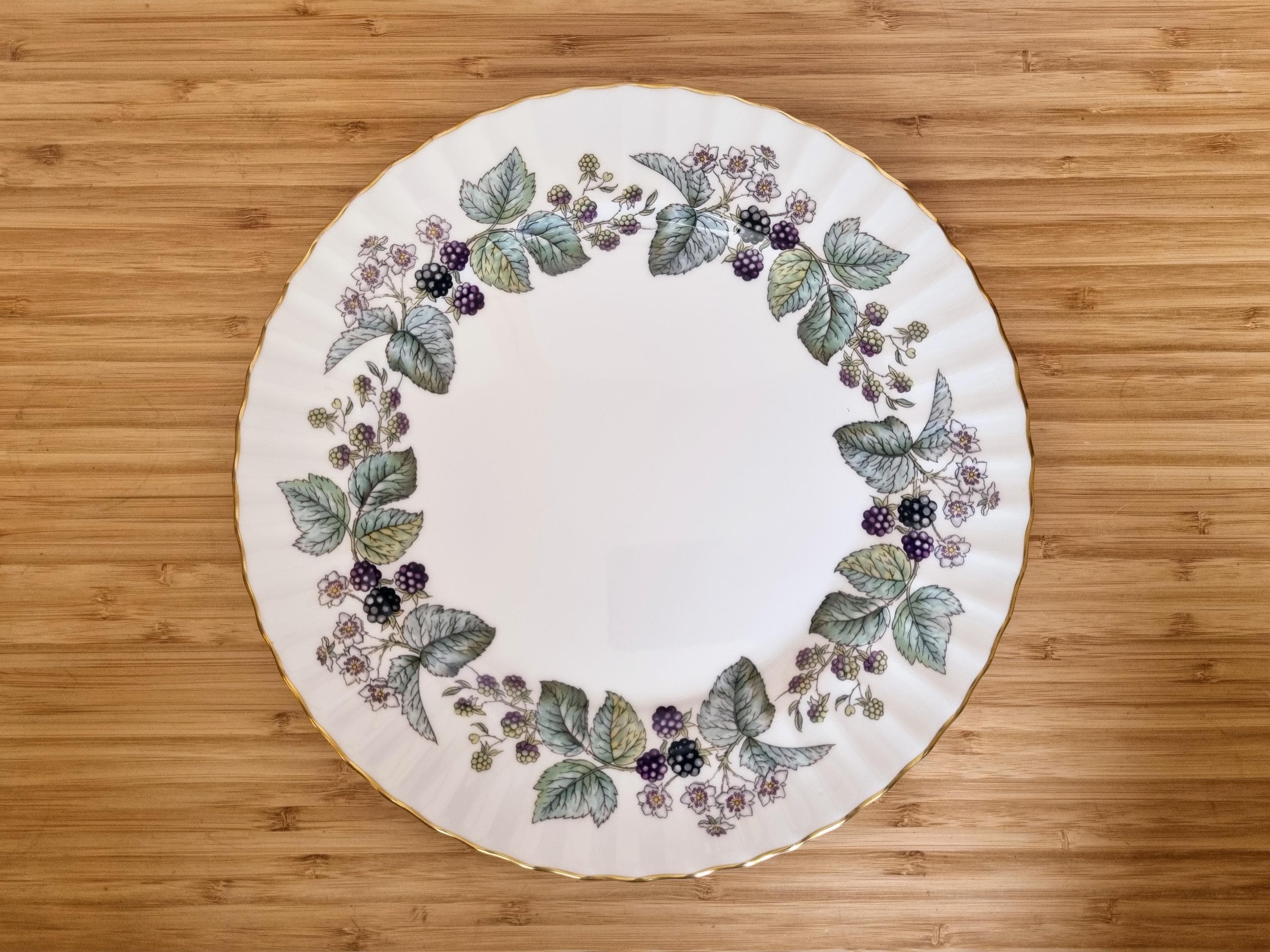 Royal Worcester Lavinia Blackberry Plate | Vintage Fine Bone