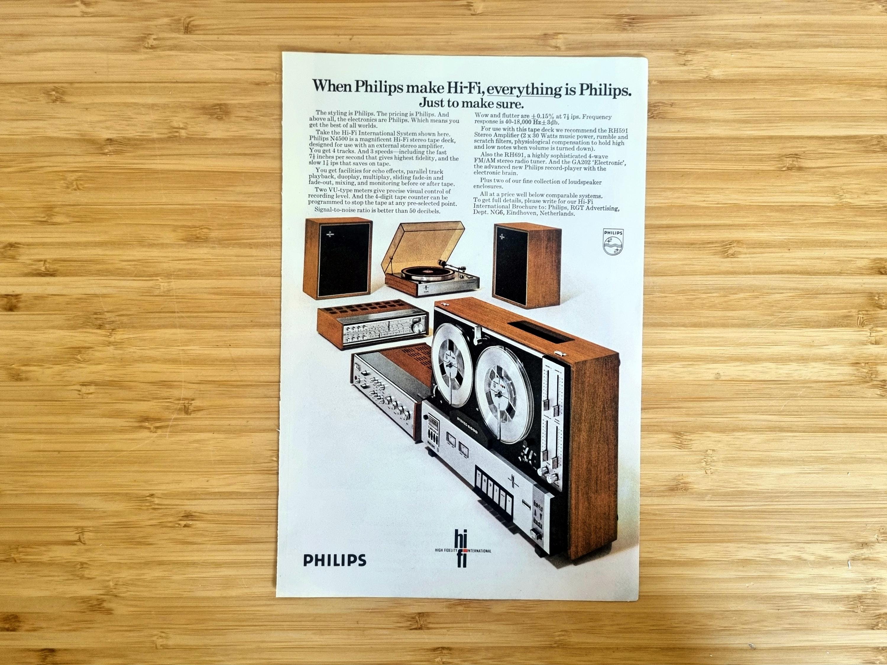 Vintage Philips Hi-fi Advertisement – Original 1970s Stereo System