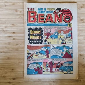 Bande dessinée Beano des années 1970 | Couverture Dennis la menace | Magazine britannique pour enfants d'époque n° 1946 | BD rétro britannique à collectionner