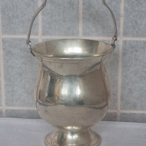 Vintage EPNS Ice Cube Server | English Silver Plated Table Ice Bucket | Swing Handle Ice Bowl | Dining Room Serving Piece