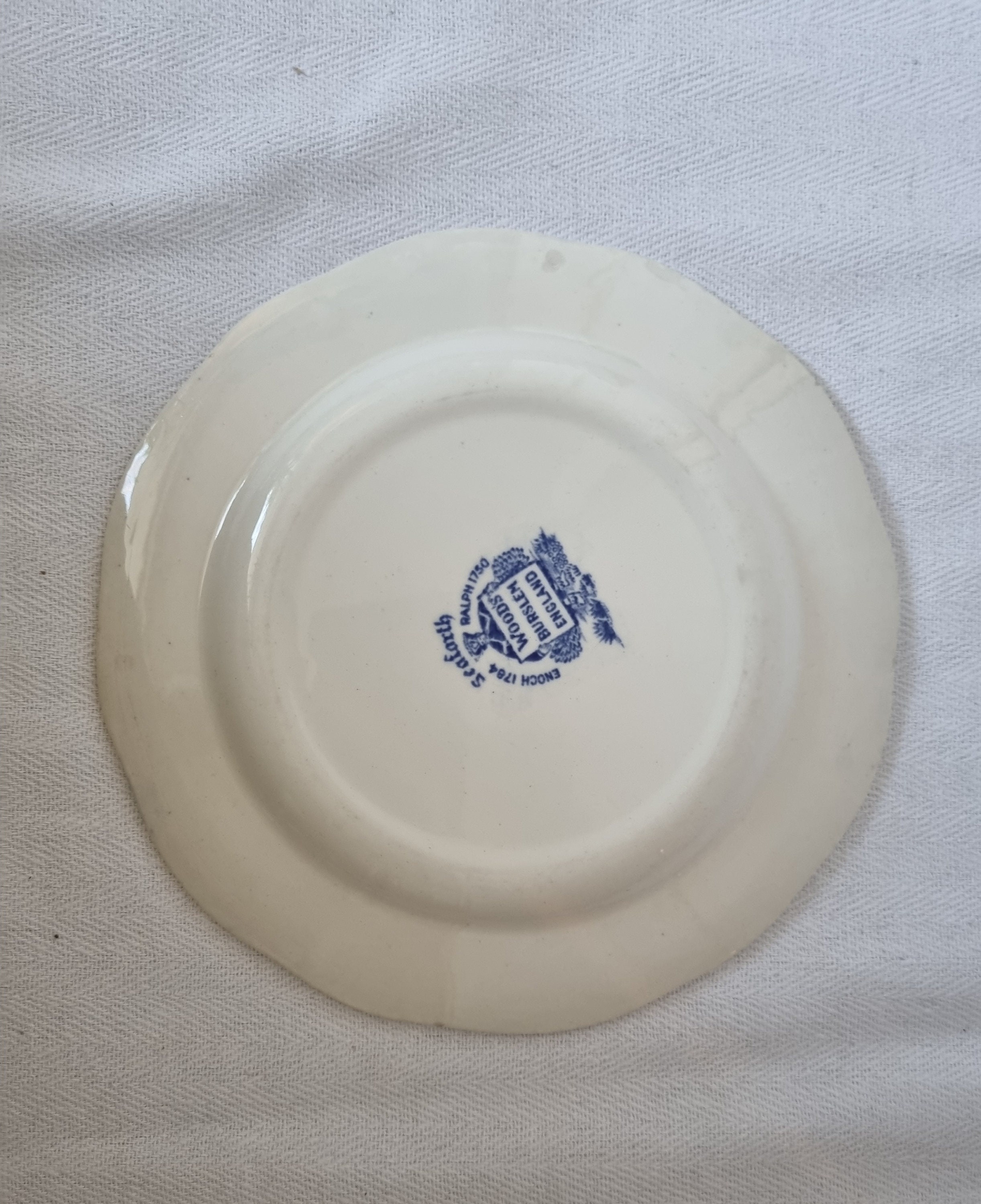 Blue White China Plate | Woods Burslem Seaforth | Vintage Pottery
