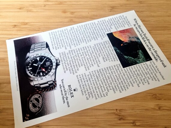 1970s Rolex, Rolex Explorer Mark II Original Print Ad, Volcano