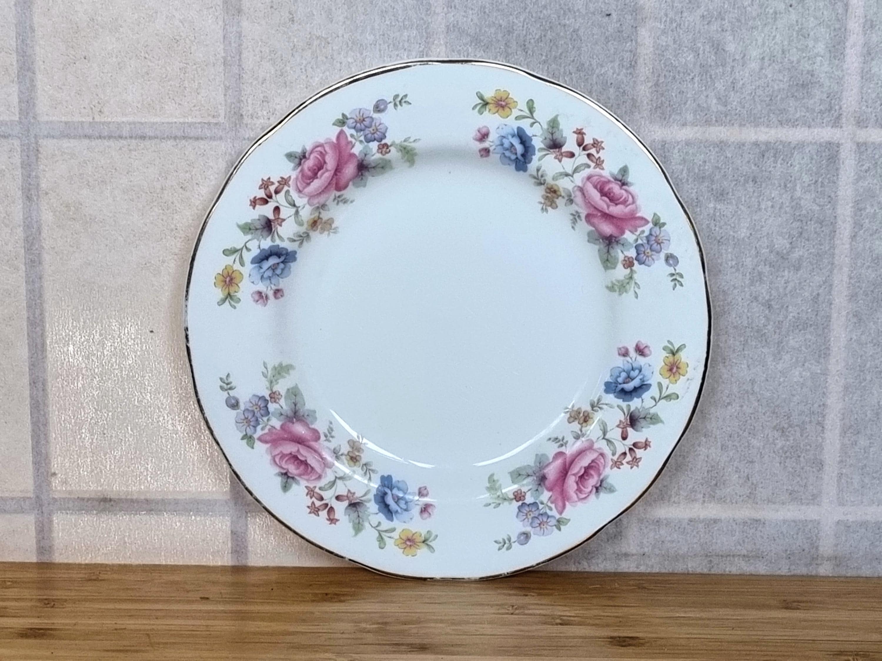Staffordshire Rose Blue Plates - Etsy