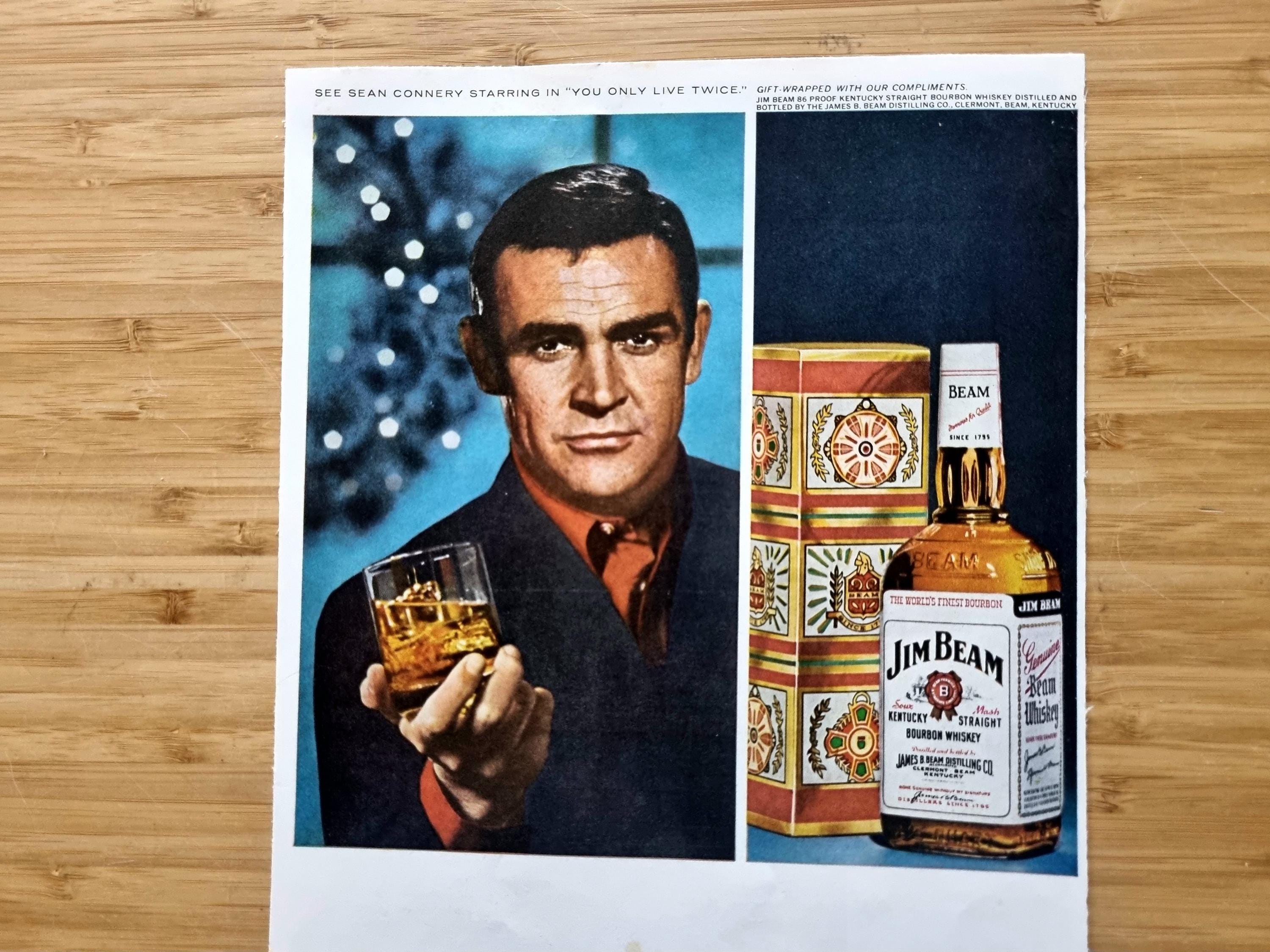 ヴィンテージ酒雑誌広告、ジムビームバーボン、ジェームズ・ボンドの