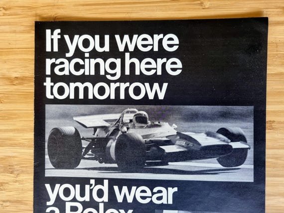 1960s Rolex Datejust Ad | Grand Prix Racing Advert, “if You Were