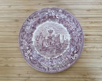 Vintage Transferware Wedgwood Plate, Lilac Flower Design, Wall Décor, Collectible,