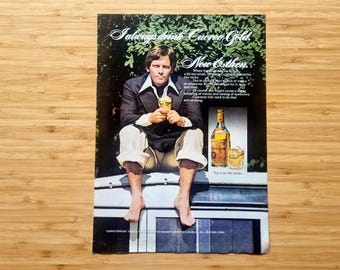 1970s Jose Cuervo Gold Tequila Alcohol Liquor Advertisement, Original Magazine Page, Authentic Paper Ephemera, Retro Bar Wall Decor