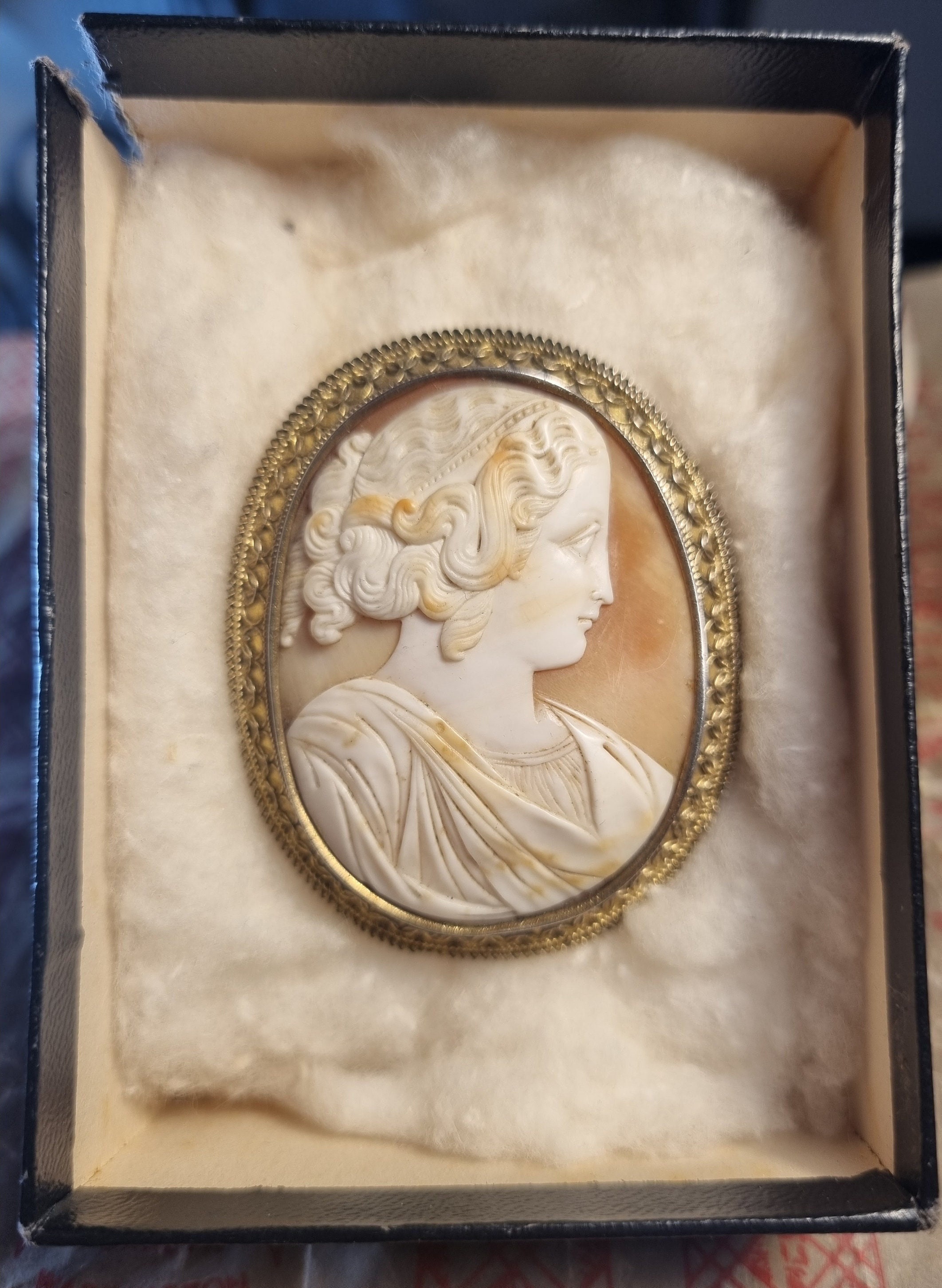 Antique Cameo Brooch Flora Goddess | Victorian Gold Metal Pin | Roman Greek Myth Mythology Jewelry | antique shell cameo