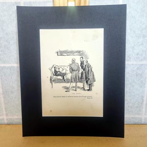 Antique Print Wall Art | Child And Gentlemen Victorian Period Dress | Lewis Baumer Mrs Molesworth Green Casket | Mounted Book Plate Original