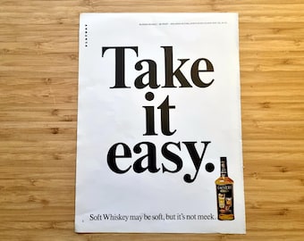 Vintage Drinks Advertisement, Calvert Whiskey Print Ad, 1970s Liquor Poster, Retro Bar Cart Wall Ephemera