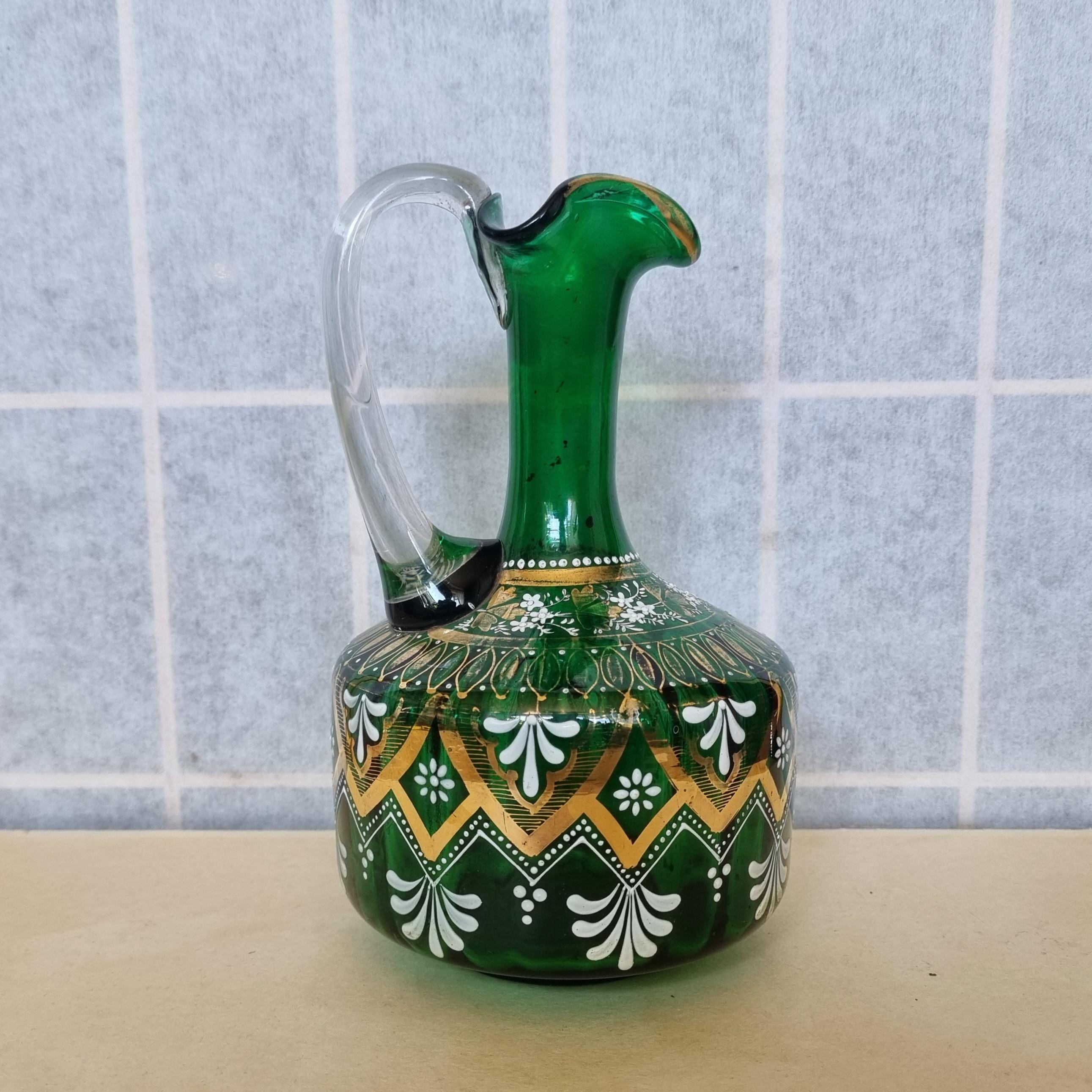 マ*ル様 円形蓋付き陶器 緑色模様 Uranium Glass Jumbo Marble Holder (marble Not Included) - Etsy