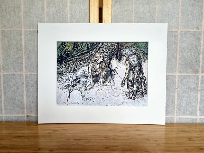 Art Print Illustration, Arthur Rackham Mime Finds Siegfrieds Mother ...