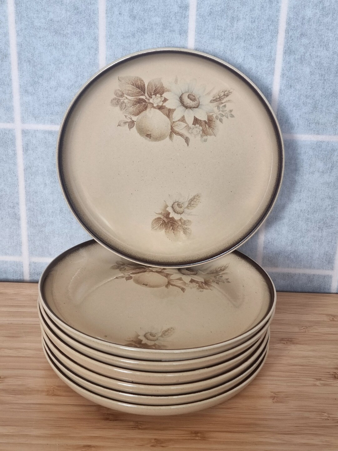 Vintage Plate English Stoneware Pottery By Denby Memories Pattern 